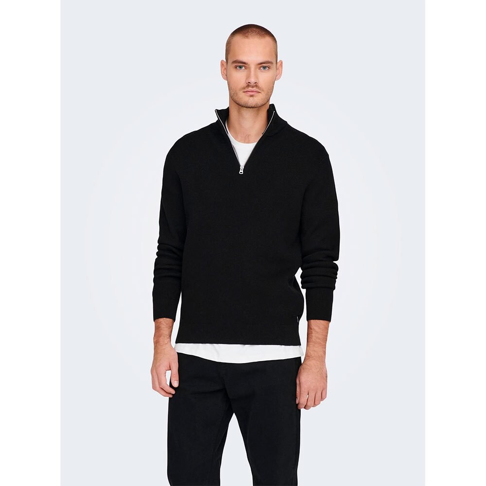 

Свитер Only & Sons Phil Regular 12 Half Zip, черный