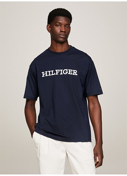 

Синяя мужская футболка с круглым вырезом MW0MW32619DW5 Tommy Hilfiger, синий