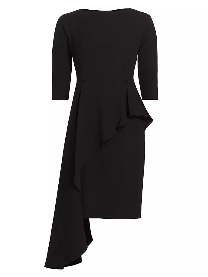 Асимметричное мини-платье с баской Teri Jon By Rickie Freeman, черный коктейльное платье с цветочной вышивкой teri jon by rickie freeman черный