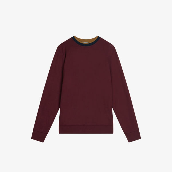 

Тканая толстовка обычного кроя Zylem с контрастным воротником Ted Baker, бордовый