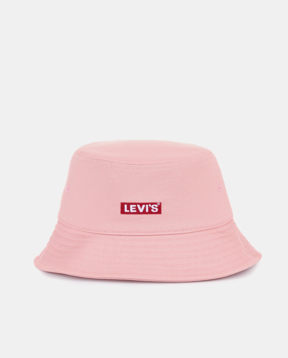Розовая хлопковая панама с названием бренда Levi's, розовый