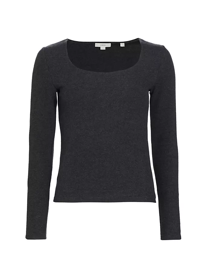 

Футболка из смесового хлопка с длинными рукавами Vince, цвет heather charcoal