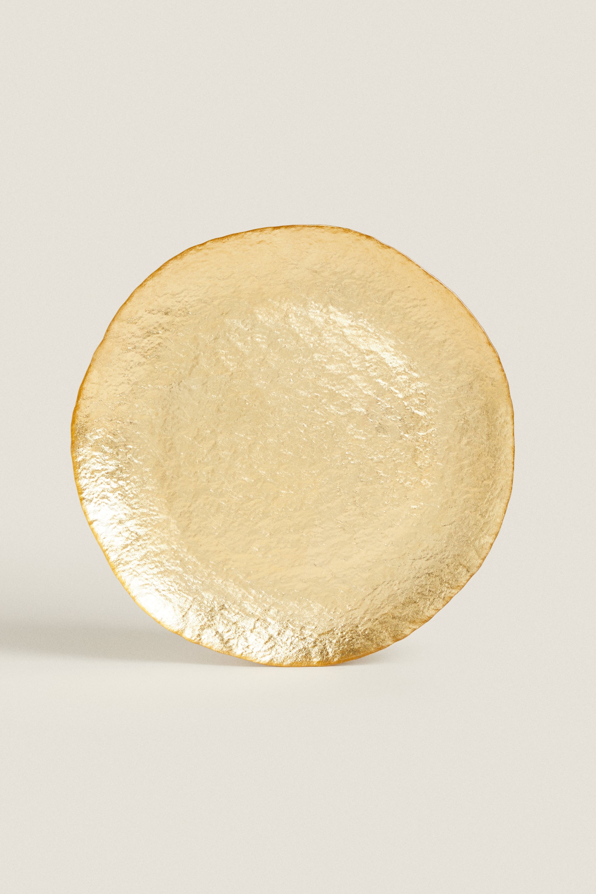 Золотая стеклянная тарелка Zara, золото тарелка стеклянная комета d 27 см цвет белое золото