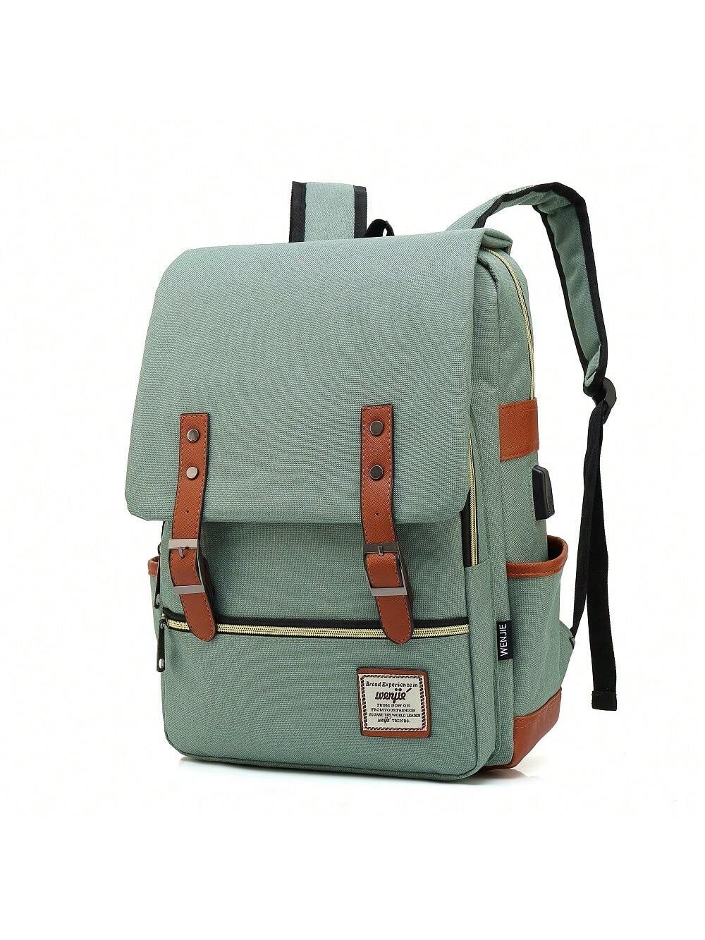Дорожный рюкзак для кампуса в корейском стиле с винтажной многофункциональной сумкой для ноутбука в британском стиле, зеленый набор дорожный охотник с сумкой
