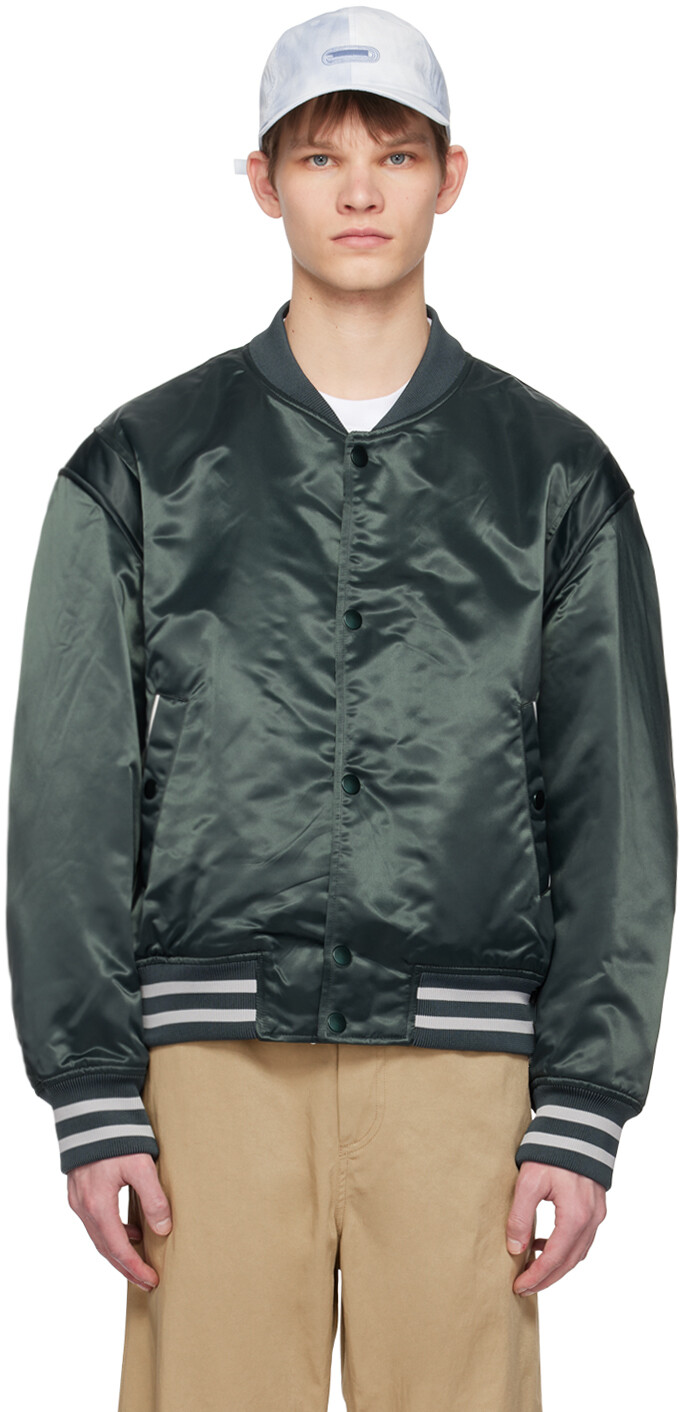 

Зеленый университетский бомбер Solid Homme