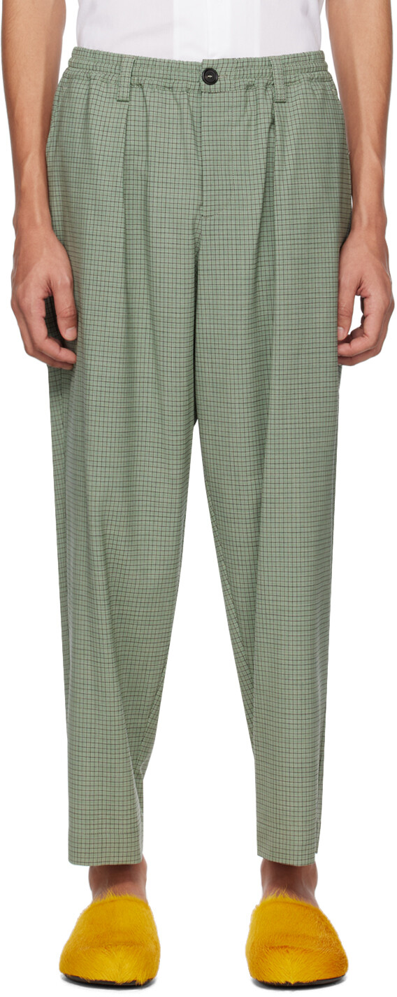 

Зеленые укороченные брюки Marni, Зеленый