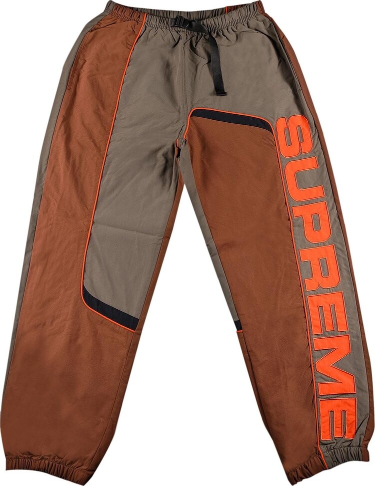 

Брюки Supreme S Paneled Belted Track Pant 'Brown', коричневый