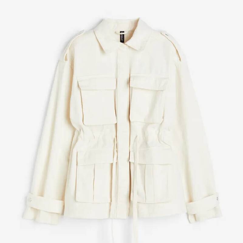 

Куртка H&M Cotton Twill Utility, кремовый, Бежевый