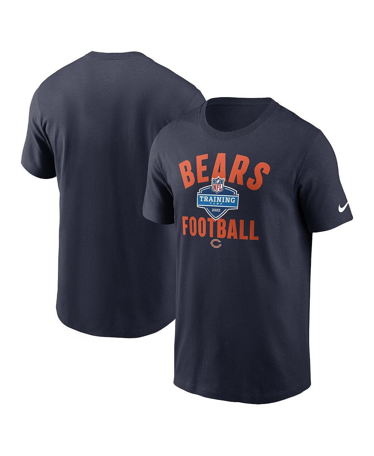 

Мужская темно-синяя футболка chicago bears 2022 training camp athletic Nike, синий