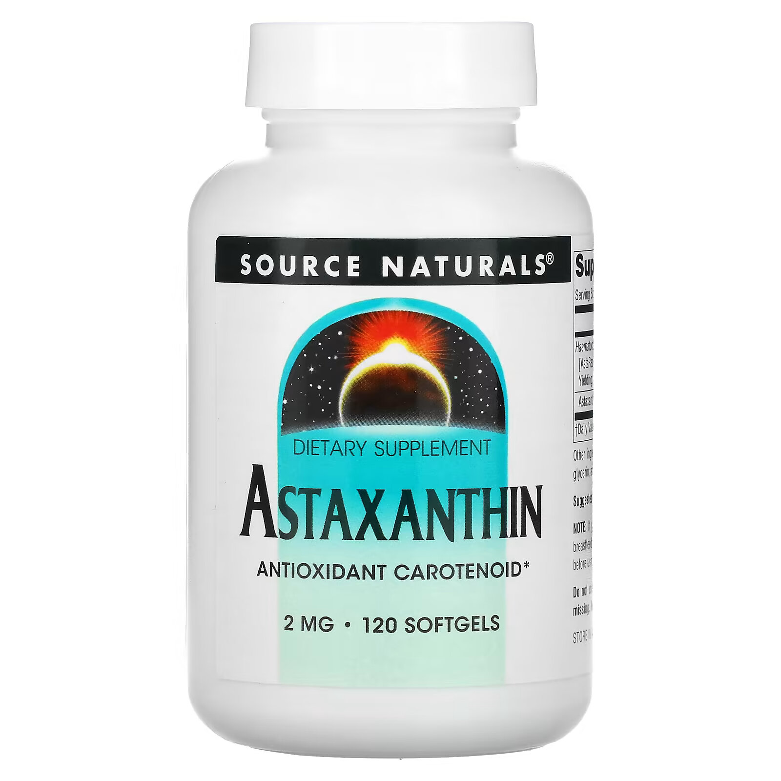 цена Source Naturals, Астаксантин, 2 мг, 120 капсул