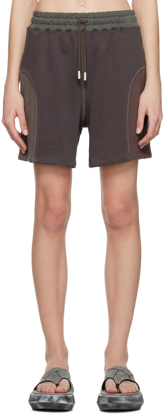 

Пурпурные шорты со вставками Eckhaus Latta