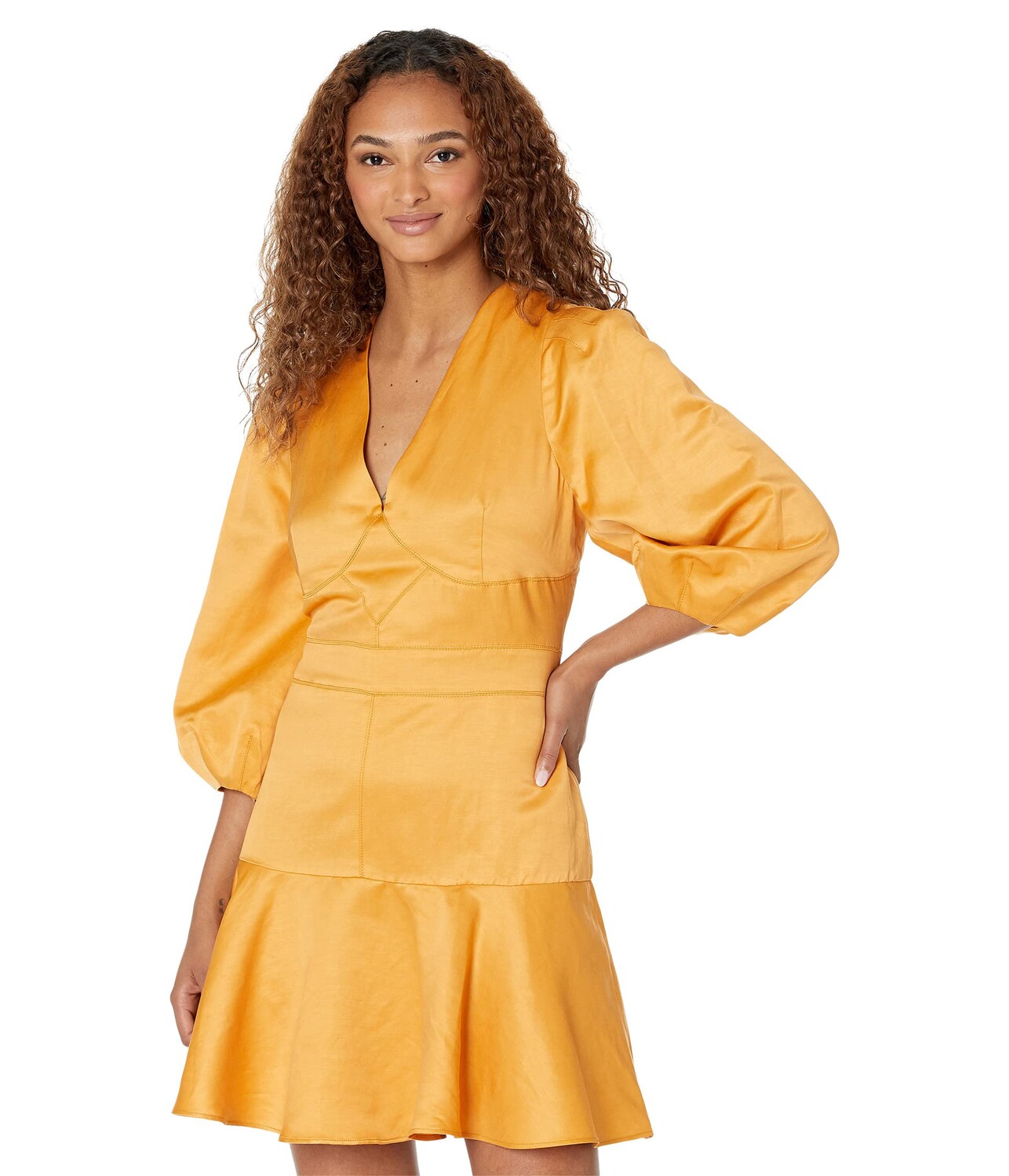 

Платье Ted Baker, Dorota Topstitch Detail Linen Mini Dress