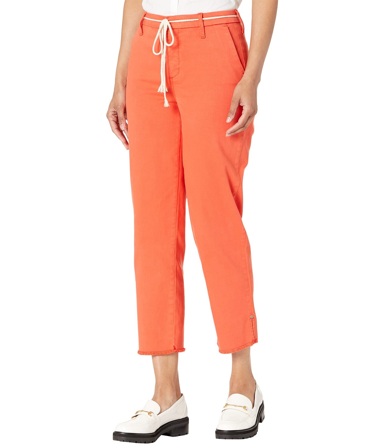 

Брюки NYDJ, Relaxed Stretch Twill Trousers w/ Fray Hem & Belt