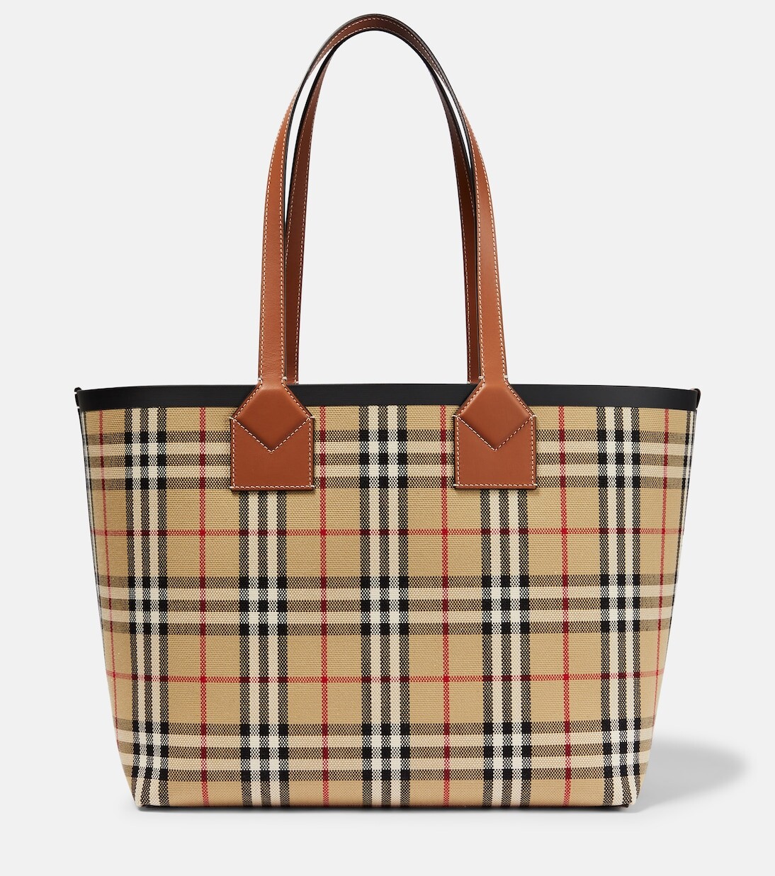 

Сумка-тоут из жаккардовой хлопковой ткани в клетку Burberry, мультиколор