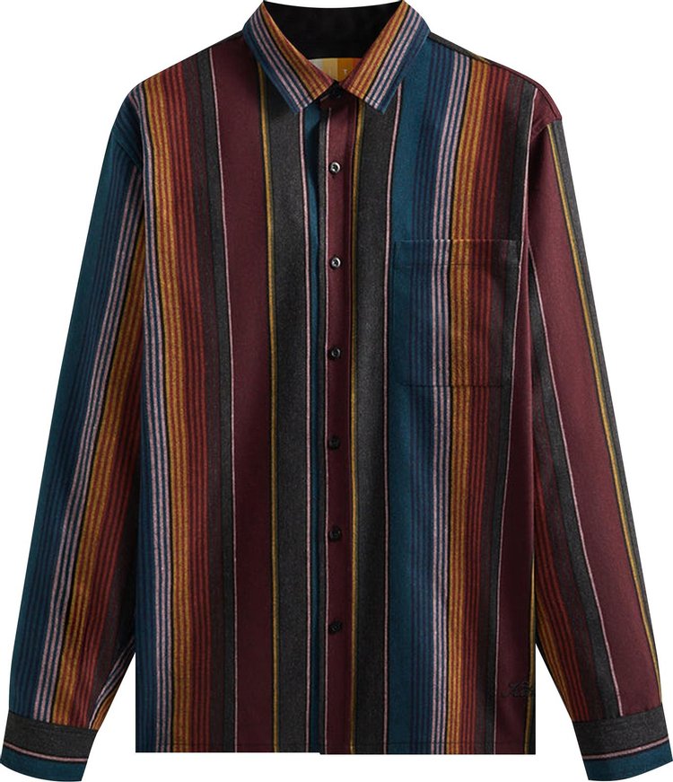 Рубашка Kith Striped Ludlow Shirt 'Void', разноцветный - фото