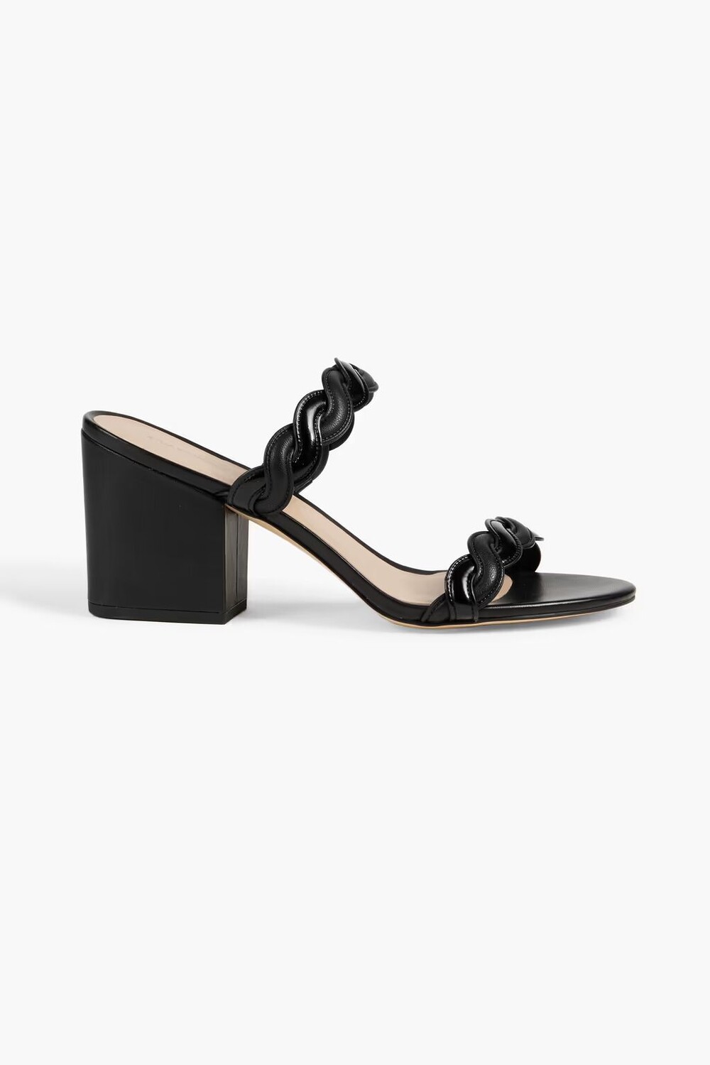 

Мюли Twisie Block 75 из гладкой и лакированной кожи Stuart Weitzman, черный