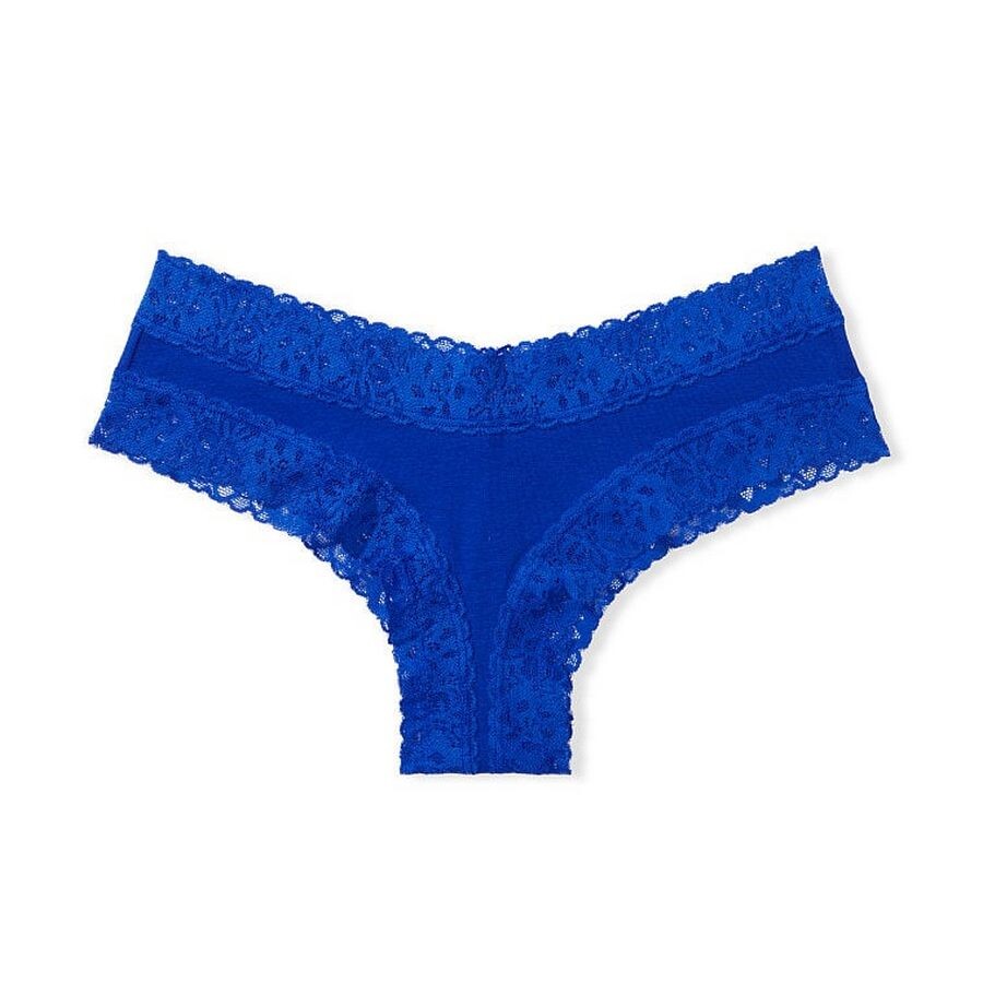 

Трусы Victoria's Secret Lace Waist Cotton Cheeky, синий