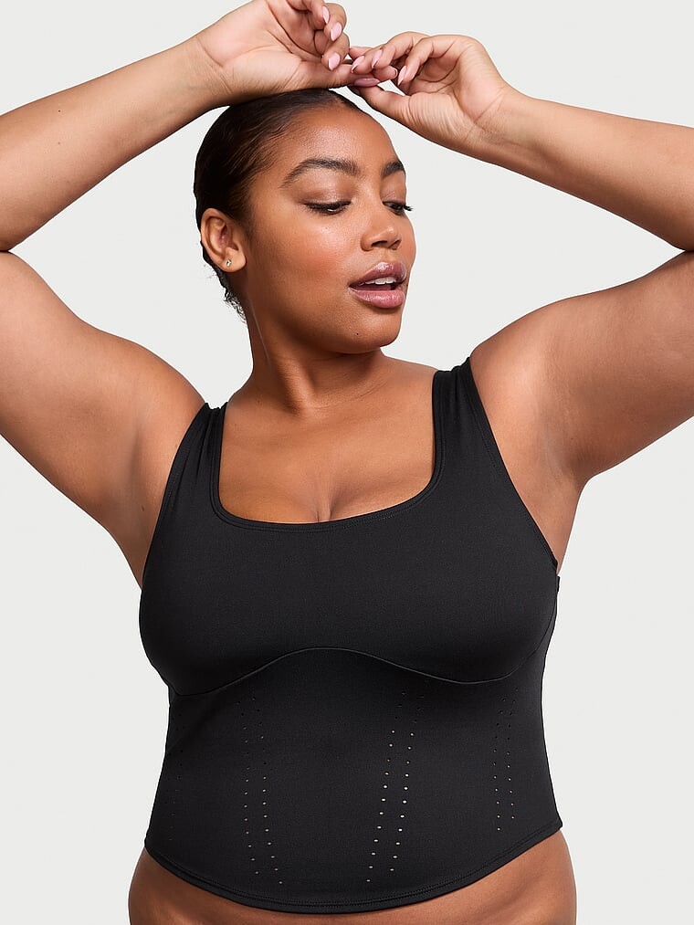 

Топ спортивный Victoria's Secret VS Essential Perforated, черный