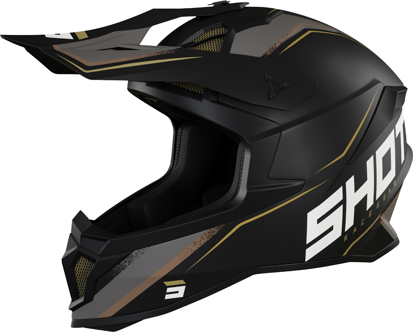 Шлем Shot Lite Prism со съемной подкладкой, черный/золотистый