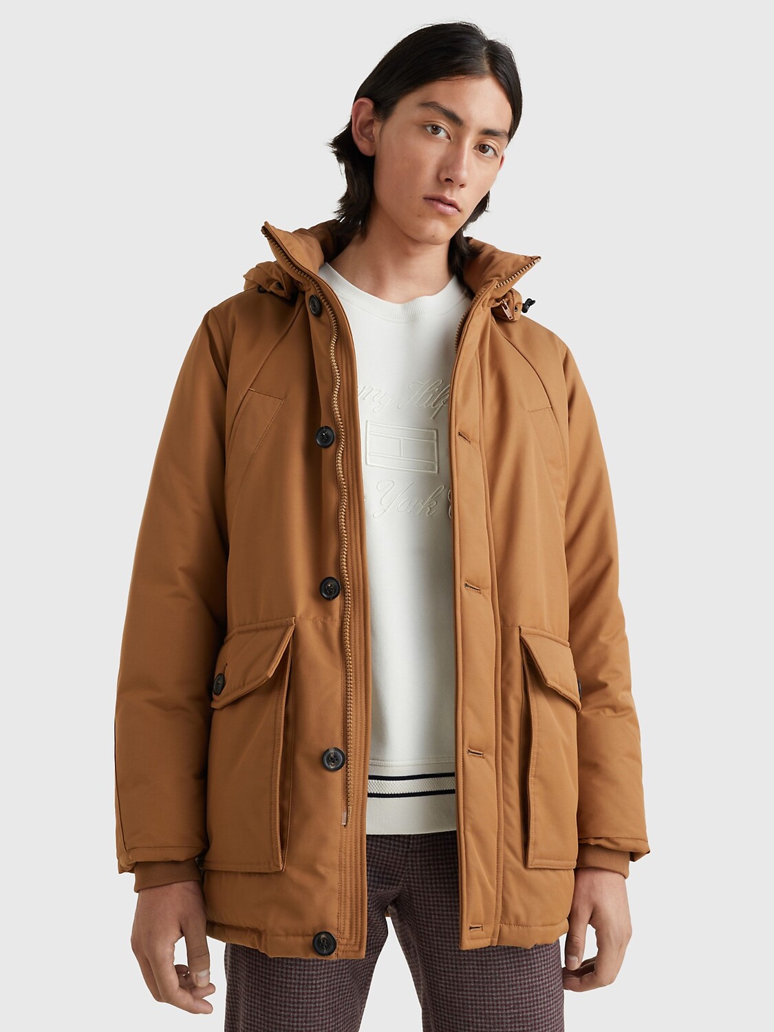 

Парка с капюшоном Tommy Hilfiger, пустынный хаки