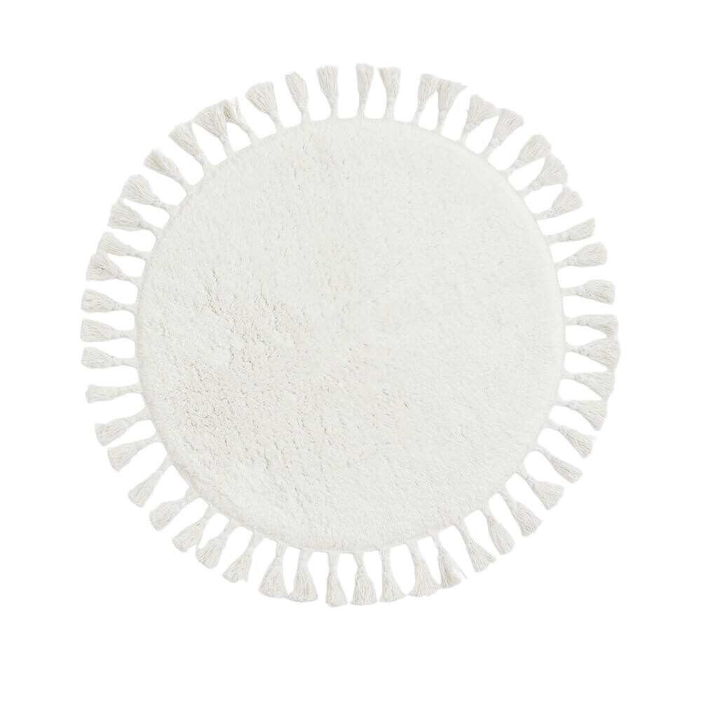 

Коврик H&M Home Round With Tassels, белый