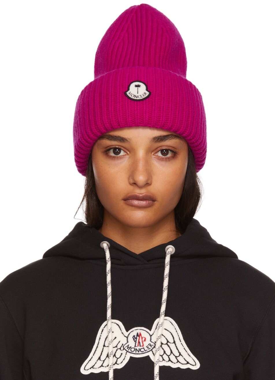

8 Moncler Palm Angels Розовая шерстяная шапка Moncler Genius