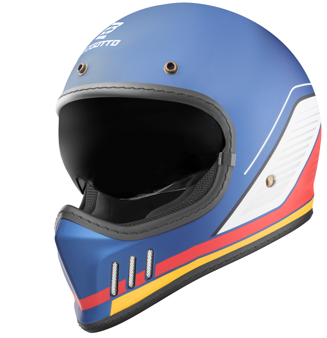 Кросс-шлем Bogotto FF980 EX-R с солнцезащитным козырьком, синий/красный/белый