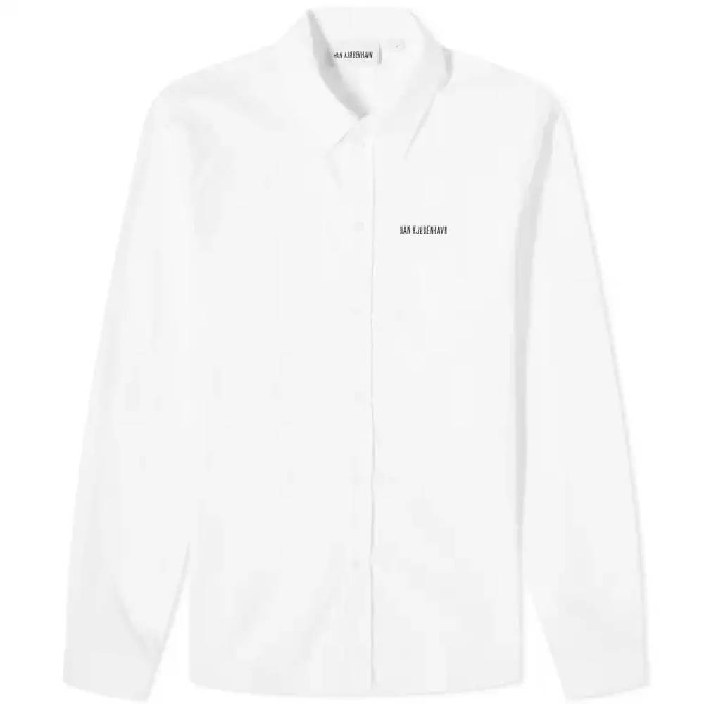 Рубашка Han Kjobenhavn Logo Regular Fit, белый брюки han kjobenhavn повседневные прямой силуэт размер xxl черный