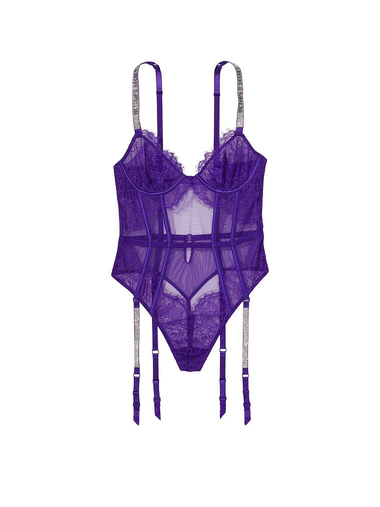 

Боди Victoria's Secret Very Sexy Teddy with Garters, фиолетовый
