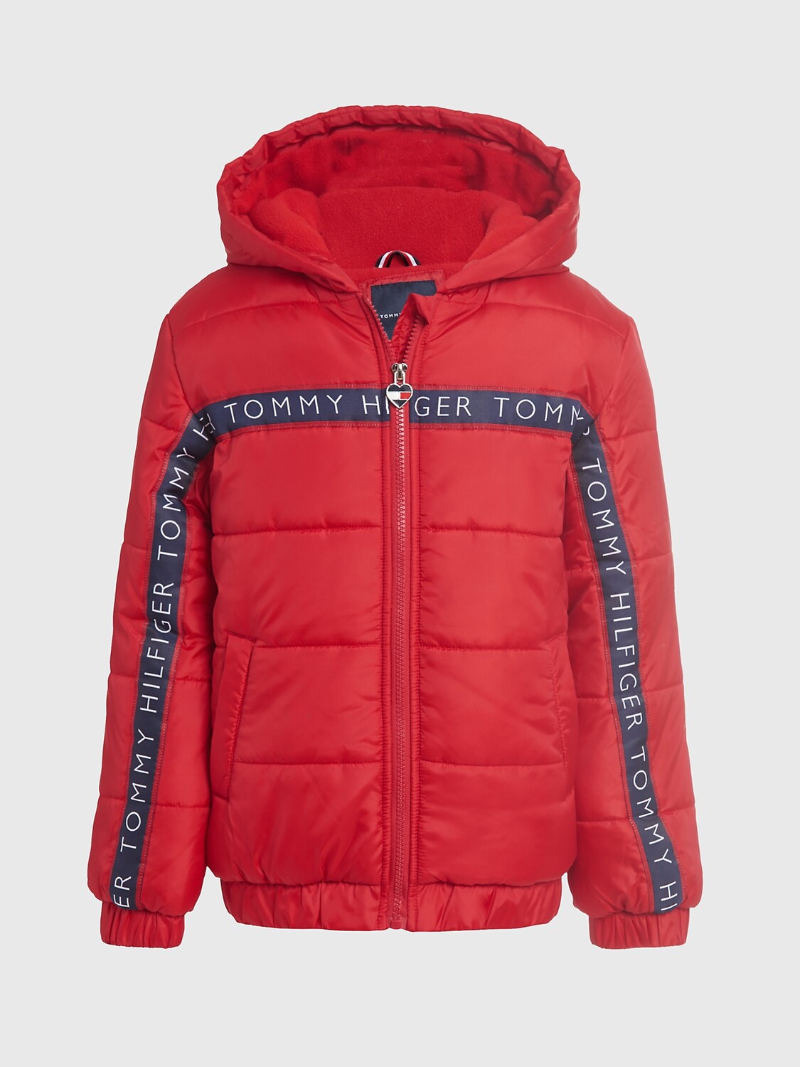 

Легкий бомбер с капюшоном для детей Tommy Hilfiger, алый мудрец