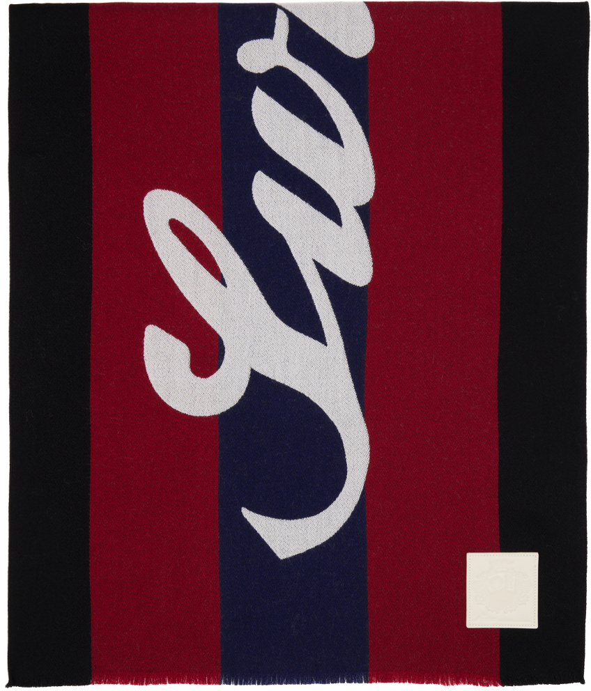 Шарф в черно-красную полоску Bally черные трикотажные перчатки с логотипом hunter в красную полоску