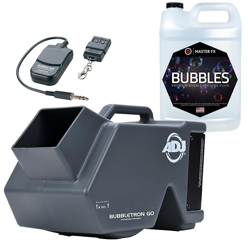 

Перезаряжаемый портативный генератор мыльных пузырей American DJ Bubbletron Go + галлон жидкости American DJ Bubbletron Go Rechargeable Portable Bubble Machine + Gallon of Fluid