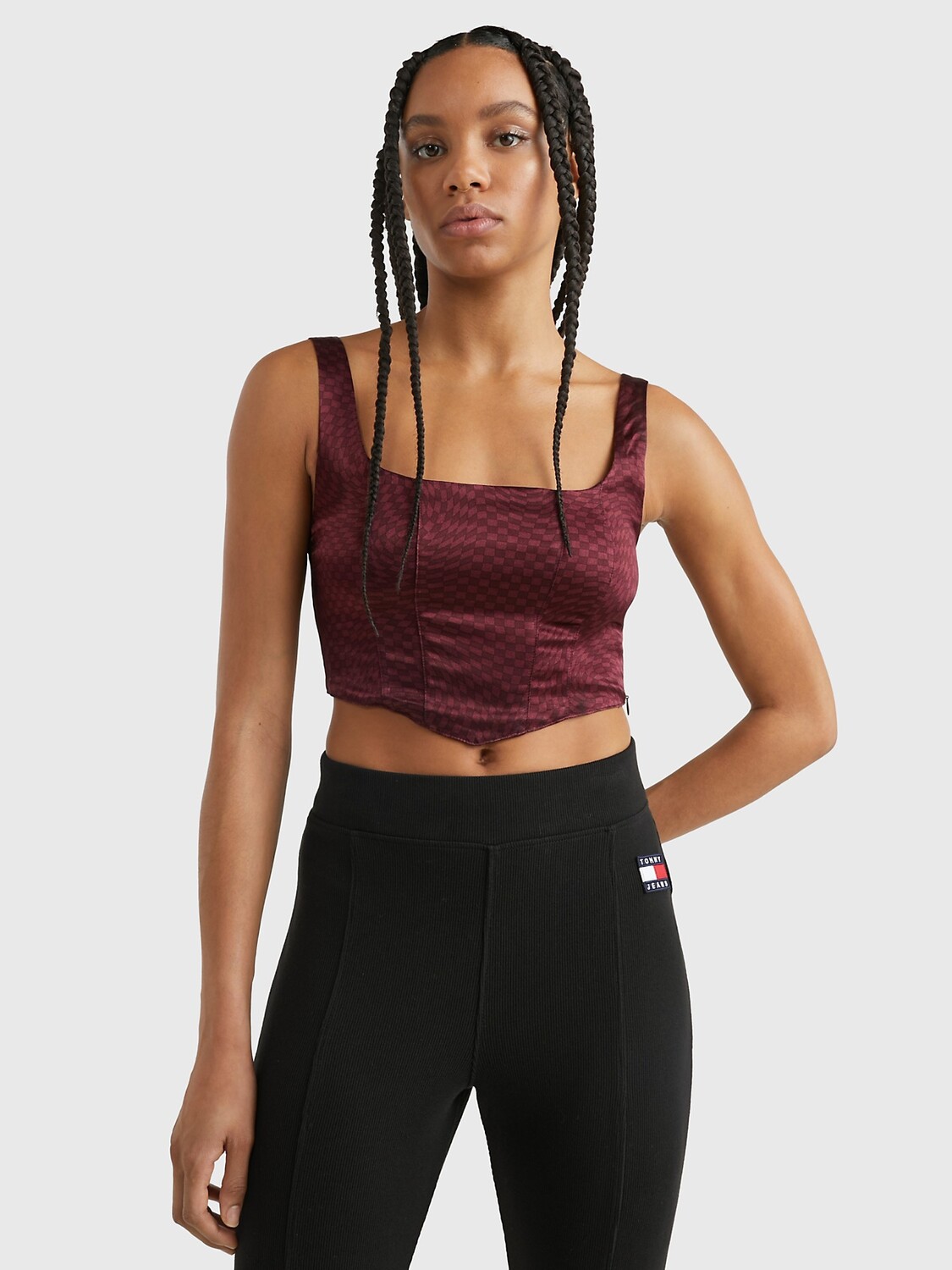 

Укороченный топ-корсет Tommy Hilfiger, глубокий румянец