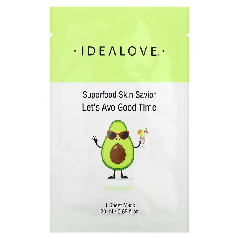 

Косметическая тканевая маска для лица Idealove авокадо, 1 шт