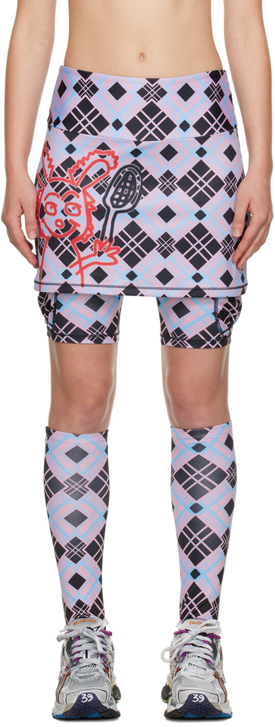 

SSENSE Exclusive Black & Pink Tartan Skort Chopova Lowena