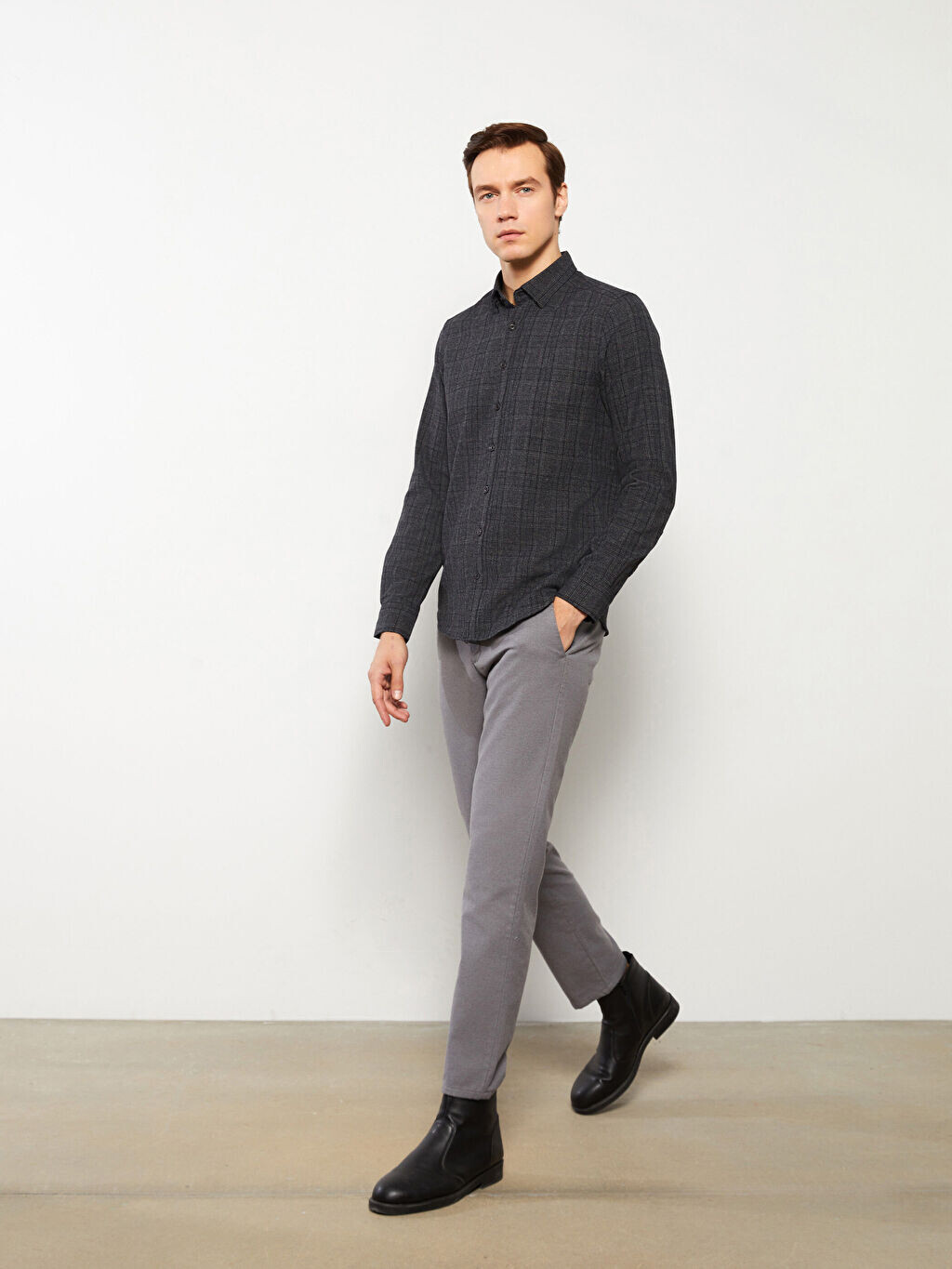 

Мужские брюки Slim Fit с карманами LCWAIKIKI Classic, Серый