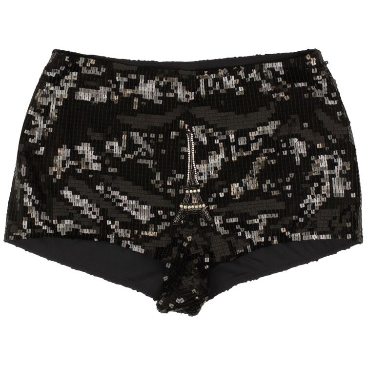 

Шорты Saint Laurent Sequin Embroidered 'Black', черный