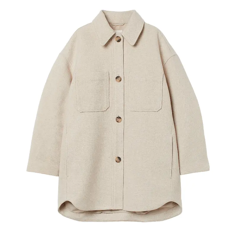 

Куртка рубашка H&M Hemdjacke, бежевый