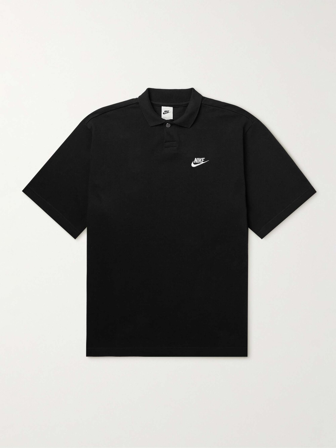 

Рубашка-поло из хлопкового джерси с вышитым логотипом NIKE, черный
