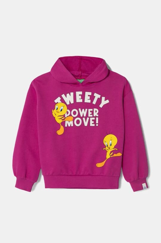 

Детская хлопковая толстовка x Looney Tunes United Colors of Benetton, розовый