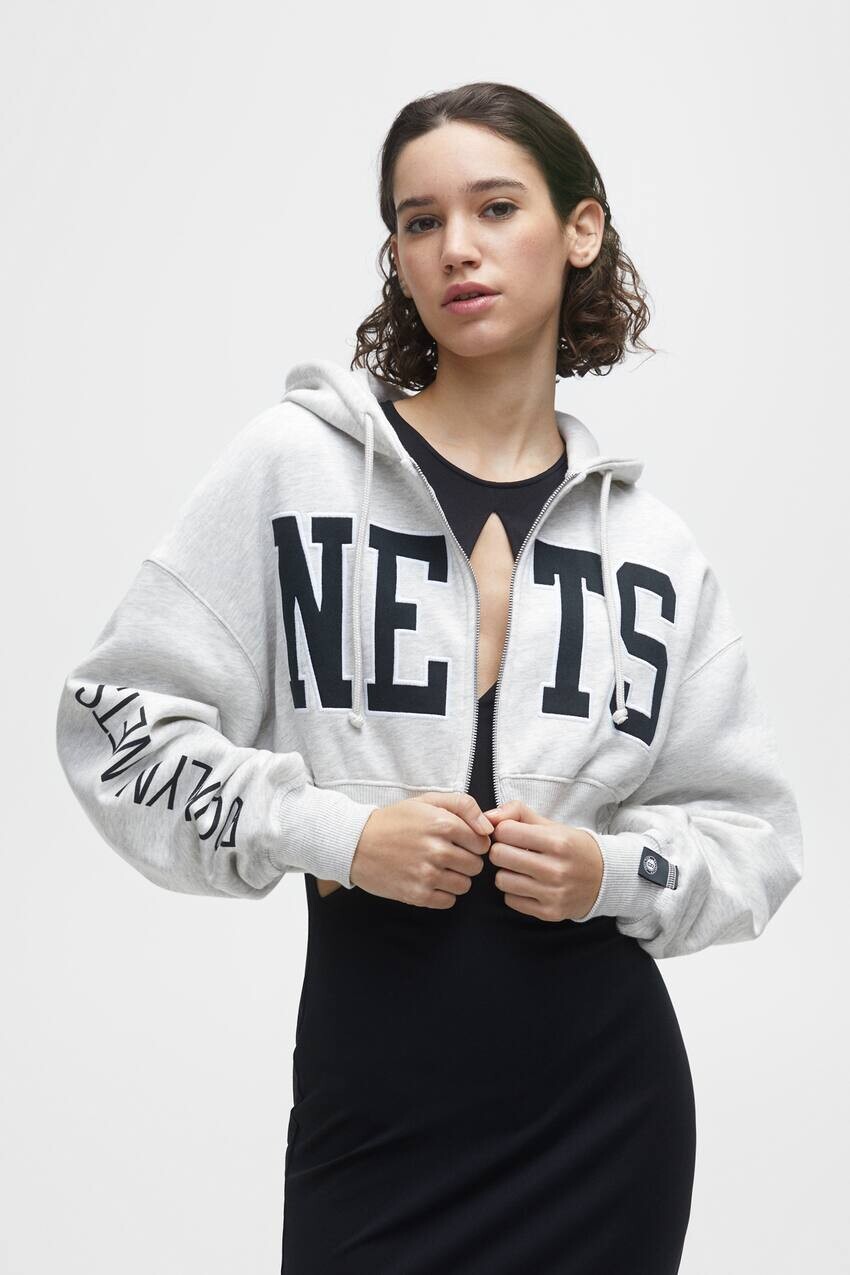 

Толстовка с капюшоном NBA Brooklyn Nets Pull&Bear, серый