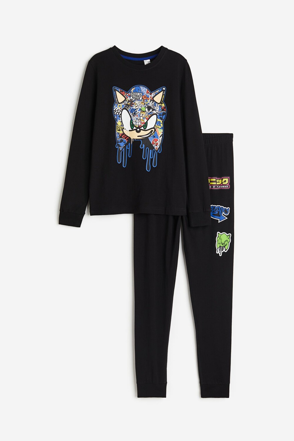 

Пижамный комплект H&M Kids Jersey Sonic the Hedgehog, 2 предмета, черный