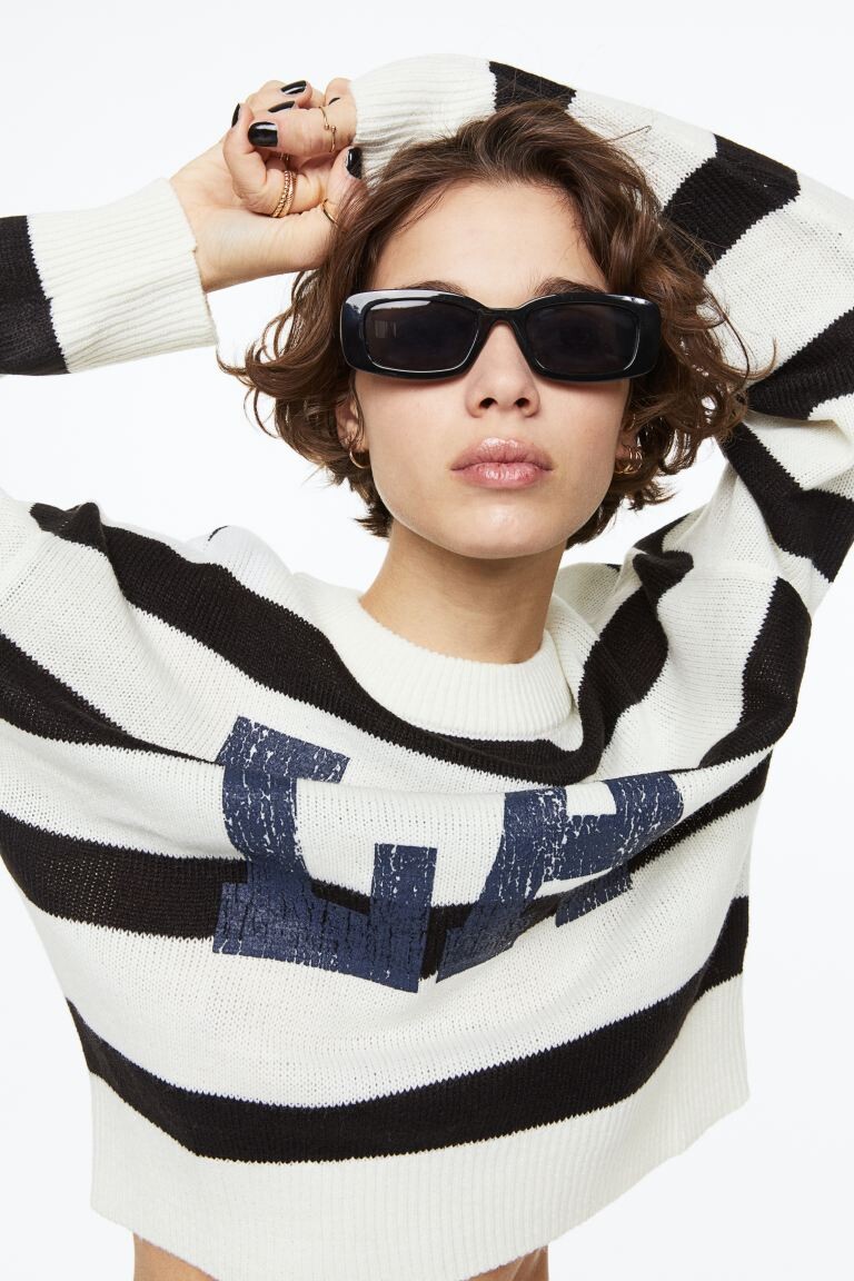 

Свитер H&M, черный/полосатый