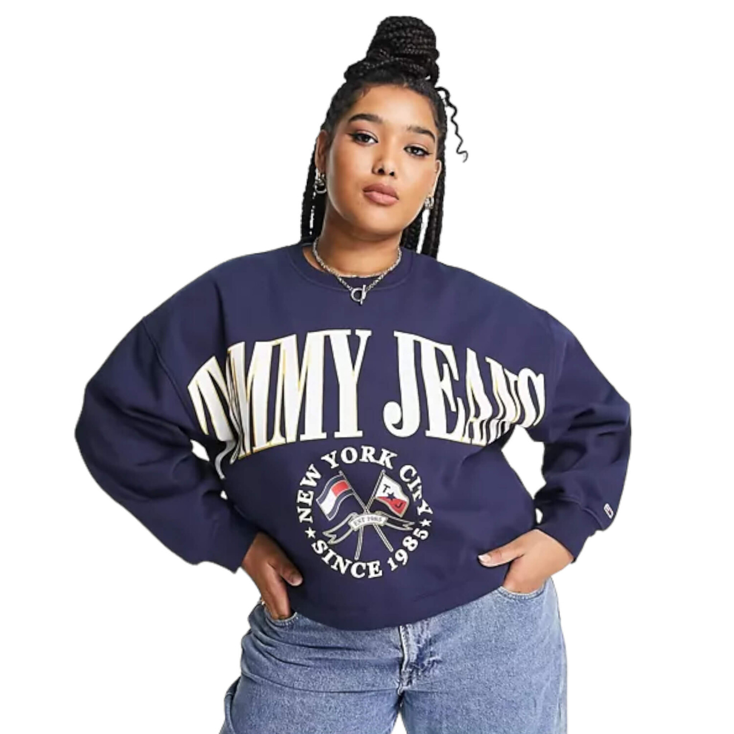 

Джемпер Tommy Hilfiger Relaxed Crop Modern Crewneck, синий