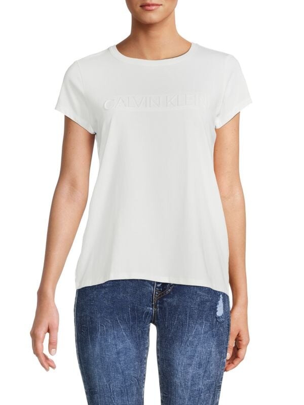 

Футболка Calvin Klein с логотипом, soft white, Черный