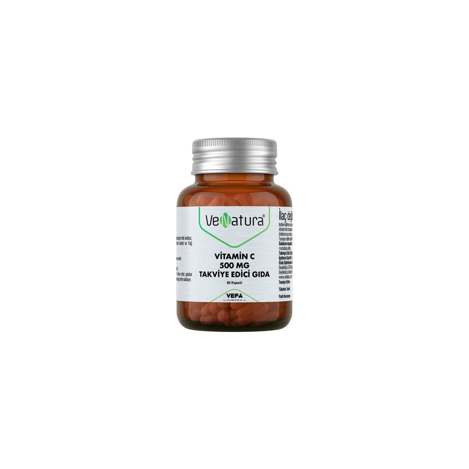 Витамины Venatura C, 500 мг, 60 капсул nature s way кордицепс 500 мг 60 растительных капсул