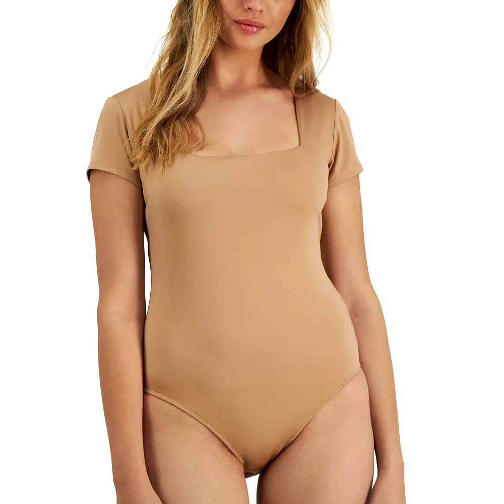 

Боди And Now This Macy's Square-Neck Short-Sleeve, телесный