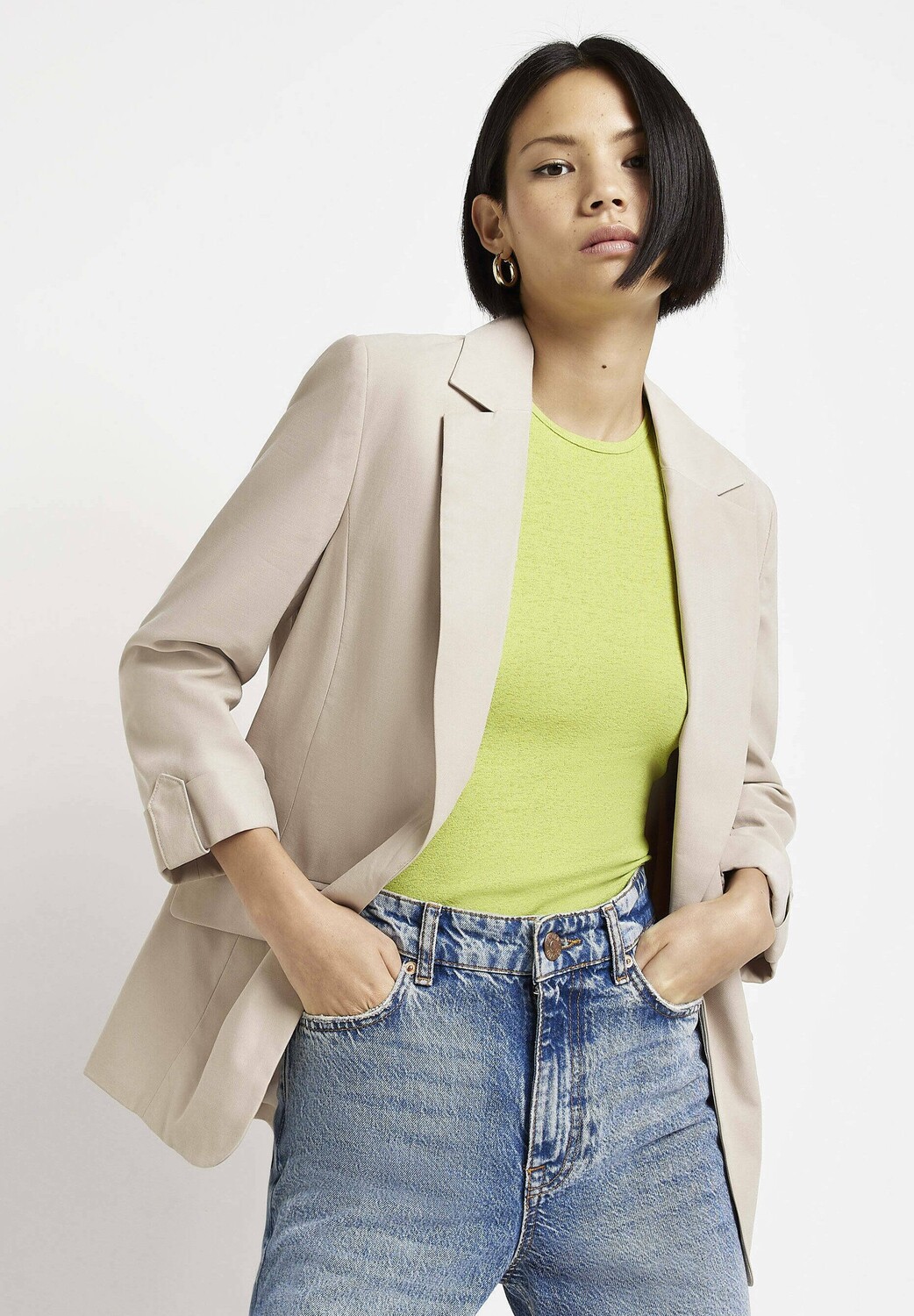 

Пальто короткое River Island, бежевый