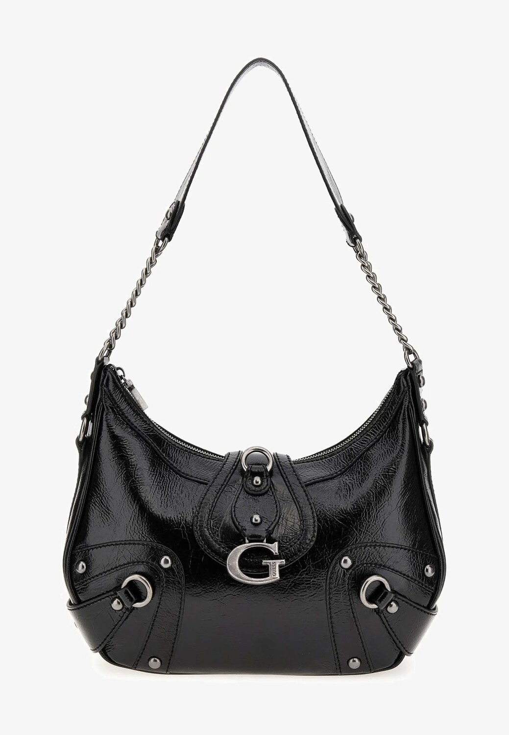 

Сумка хобо Guess Gloss Vintage Borchie, черный