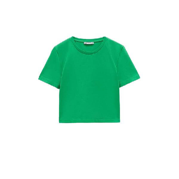 

Футболка укороченная Zara, зеленый